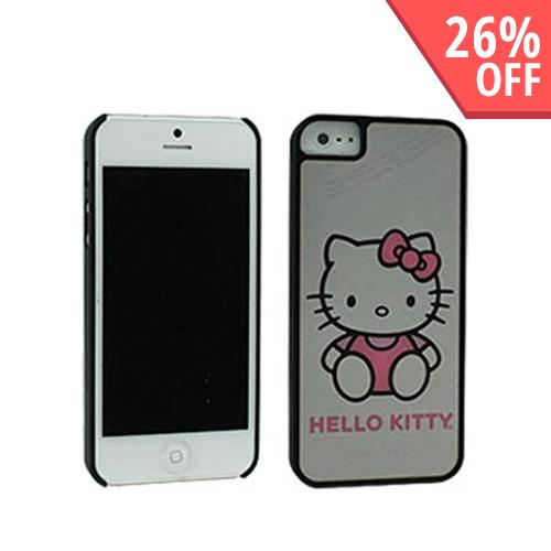 Hello Kitty Black Hard Case w/ Mirror Effect for Apple iPhone 5/5S