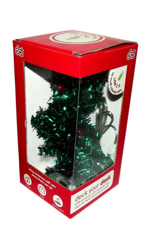 DCI Deck Your Desk USB Mini LED Christmas Tree - Light Your Desk w/ Multi-Colored Lights!