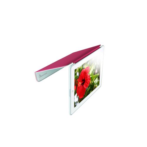 Hornettek Tai-chi Series White Hard Case Folio w/ Hot Pink Stitching for Apple iPad (3rd & 4th Gen.)