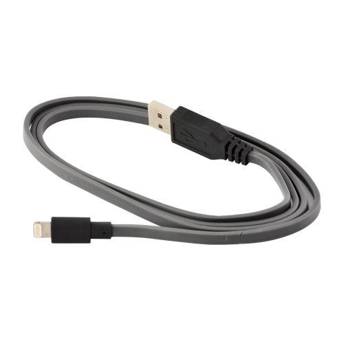 Ventev Dark Gray MFI Certified 3.3 ft. Charge n Sync Lightning Compatible Cable w/ Tough Flat Tangle Free Cord