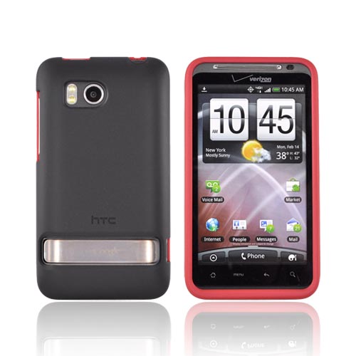 Original HTC Thunderbolt Rubberized Hard Case, 70H00373-06M - Red/ Black