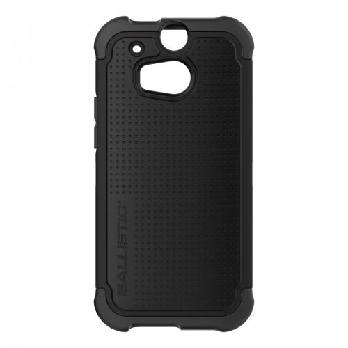 Ballistic Black Shell Gel (SG) Series Hard Case on Black Silicone for HTC One (M8) - SG1307-A065