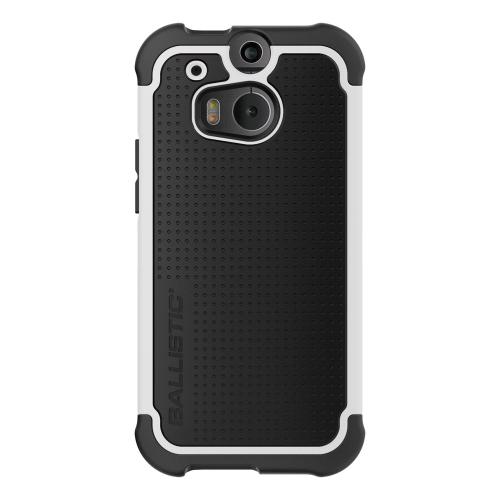 Ballistic Black/ White Shell Gel (SG) Series Hard Case on Black Silicone for HTC One (M8) - SG1307-A085