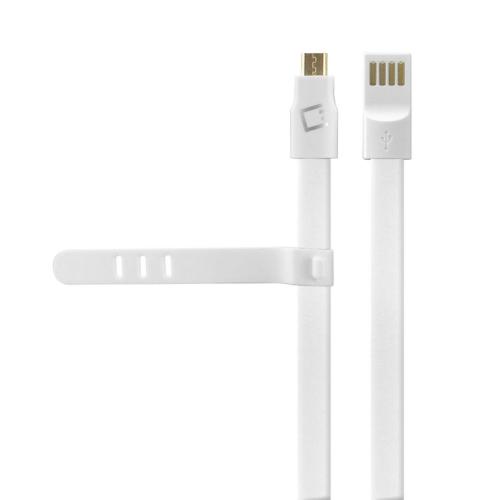 Cellet White 3 Ft. Flat Wire Micro USB Charging/Data Sync Cable