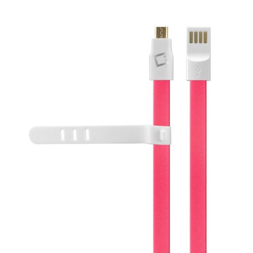 Cellet Hot Pink 3 Ft. Flat Wire Micro USB Charging/Data Sync Cable