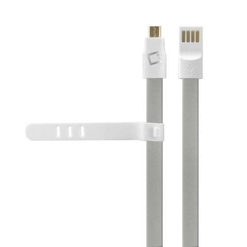 Cellet Gray 3Ft. Flat Wire Micro USB Charging/Data Sync Cable