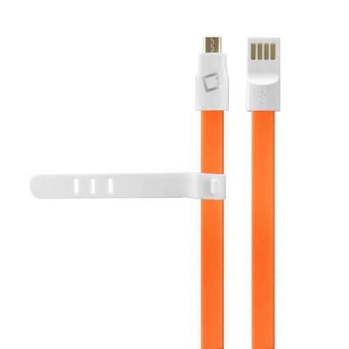 Cellet Orange 3 Ft. Flat Wire Micro USB Charging/Data Sync Cable