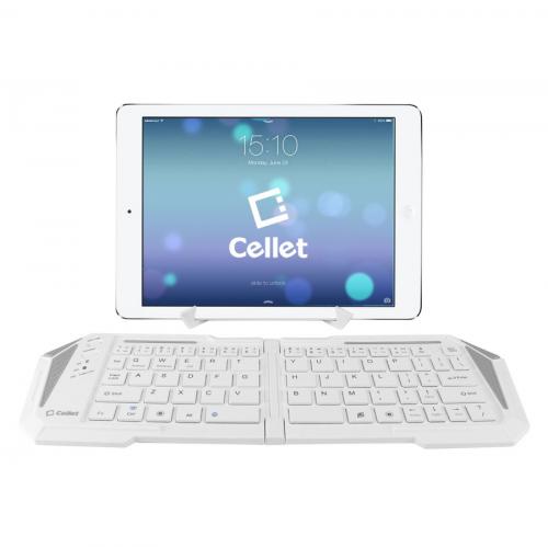 Cellet White Universal Ultra-Thin Wireless Bluetooth 3.0 Portable Foldable Keyboard