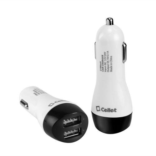 Cellet Black High Powered Dual USB Port 2.1A Car Charger (Cable Not Included)