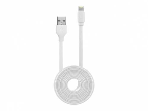 White 4 Ft. Lightning Compatible Flat Wire Charging Data Sync Cable (Apple MFI Certified)