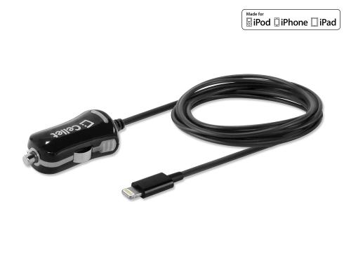 Black Ultra Compact 5 Watt (1 Amp) Lightning Compatible Car Charger