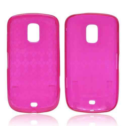 OEM MultiPro Samsung Galaxy S Lightray 4G Crystal Silicone Case - Argyle Hot Pink