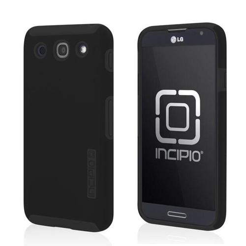 Incipio Black Dual PRO Series Rubberized Hard Case on Silicone Skin w/ Screen Protector for LG Optimus G Pro - LGE-183