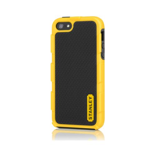 Stanley Yellow/ Black Foreman Series Rugged Hard Case on Silicone w/ Holster & Screen Protector for Apple iPhone 5/5S