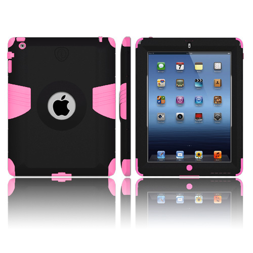 Trident Kraken AMS Apple New iPad Hard Case Over Silicone w/ Screen Protector - Pink/ Black
