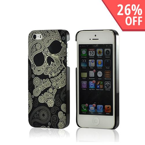 Nex Paisley Skull Hard Case w/ Screen Protector for Apple iPhone 5/5S