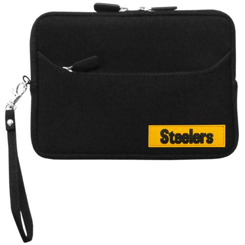 Pittsburgh Steelers Black Neoprene Case w/ Wrist Strap for 7" Devices - NFL Licensed