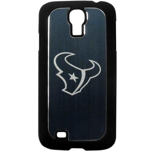 Houston Texans Black Rubberized Hard Tough Case w/ Etched Engraved Back for Samsung Galaxy S4 - NFL Licensed