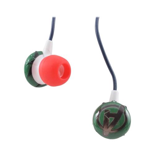Officially Licensed Marvel Universal Stereo Earbud Headset (3.5mm) - Green Avengers Logo