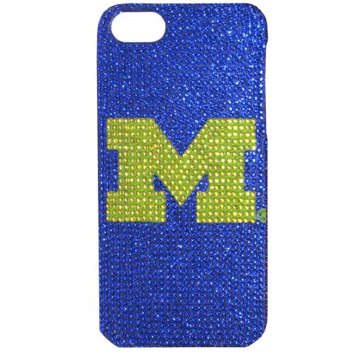 Michigan Wolverines Bling Gems Hard Case for Apple iPhone 5/5S - NCAA Licensed