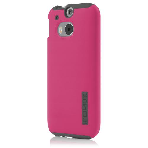 Incipio Hot Pink Dual PRO Series Hard Case on Gray Silicone Skin for HTC One (M8) - HT-396-PNK