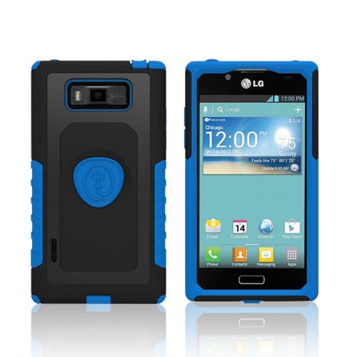 Trident Blue/ Black Aegis Series Hard Cover on Silicone Case w/ Screen Protector for LG Splendor