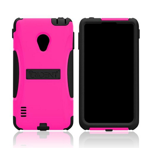 Trident Hot Pink/ Black Aegis Series Hard Case on Silicone w/ Screen Protector for LG Lucid 2