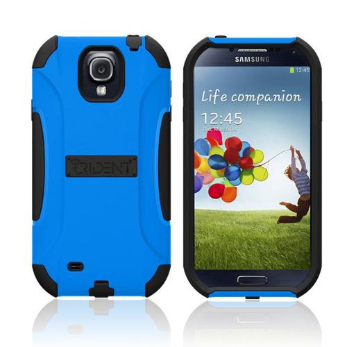 Trident Blue/ Black Aegis Series Hard Cover on Silicone Case w/ Screen Protector for Samsung Galaxy S4