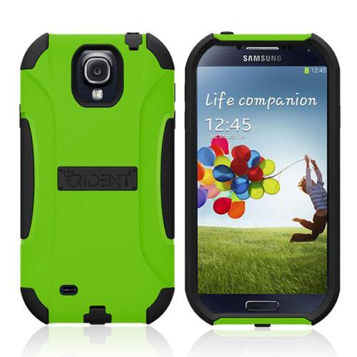 Trident Lime Green/ Black Aegis Series Hard Cover on Silicone Case w/ Screen Protector for Samsung Galaxy S4