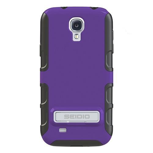 Seidio Purple/ Black Active Series Rubberized Hard Cover Over Silicone w/ Kickstand for Samsung Galaxy S4 - CSK3SSGS4K-PR
