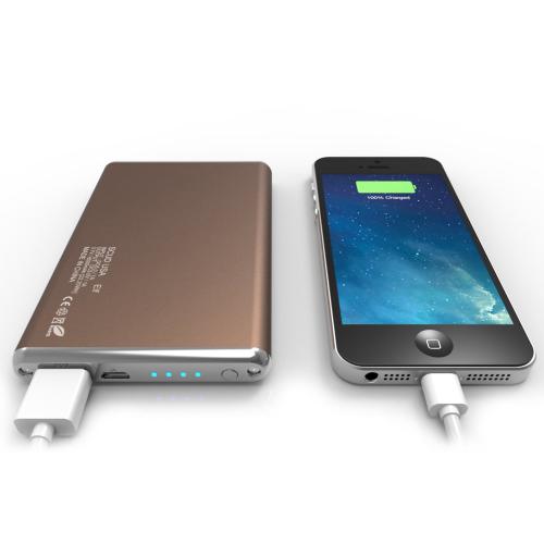 Elf 6000mAh Ultra-Slim Portable External Battery Power Bank- Coffee Brown - XX001