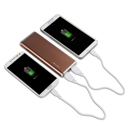 Panku 10000mAh Ultra-slim Portable External Battery Power Bank - Coffee Brown - XX001