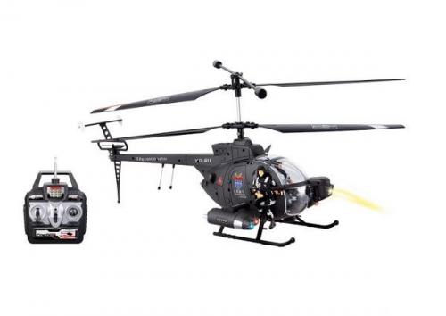 18" 3CH Defender Military Heli RTF w/LED Lights+Gyro+Action Figures!