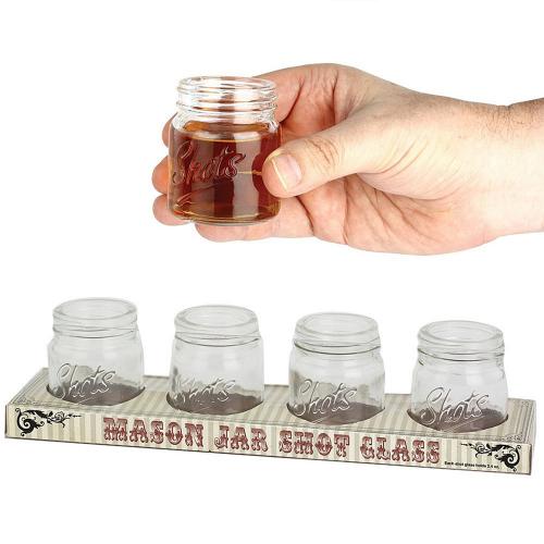 Barbuzzo Mini 2.4oz Mason Jar Shot Glass - Set of 4