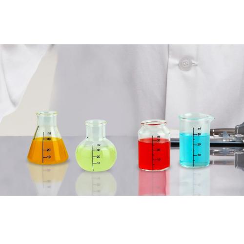 Barbuzzo Chemistry Laboratory Glassware 4-Piece Shot Glasses Set - 30ml Capacity