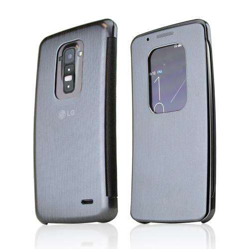 LG Silver QuickWindow Convenient Folio Case for LG G Flex