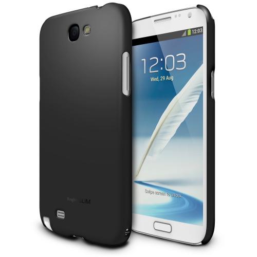 Rearth Ringke Slim Black Rubberized Hard Case for Samsung Galaxy Note 2