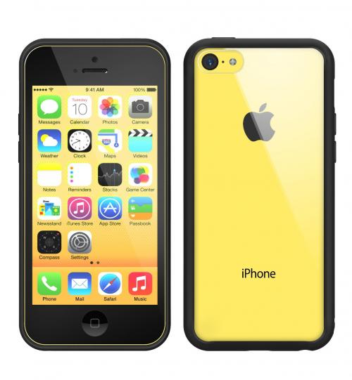 Rearth Ringke Fusion Bumper Premium Hybrid Case for iPhone 5C - Retail Packaging - Black