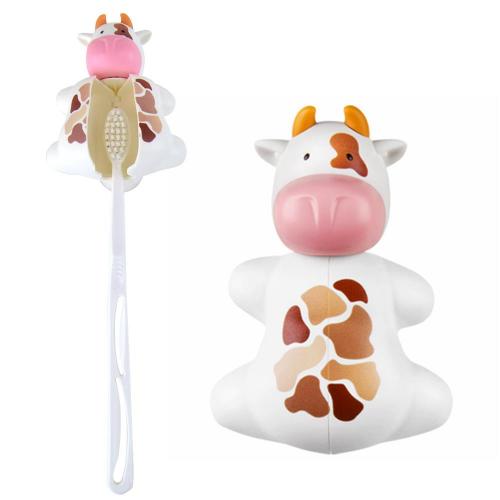 White/ Brown Cow Flipper Toothbrush Holder