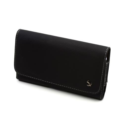 Black w/ Gray Stitching Universal Horizontal Leather Pouch w/ Magnetic Closure & Belt Clip for Samsung Galaxy Note 1/2/3