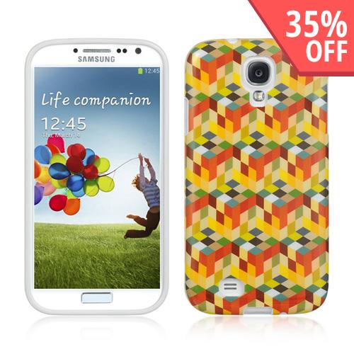 Multi-Color Cube Maze IMD Crystal Silicone Skin Case for Samsung Galaxy S4