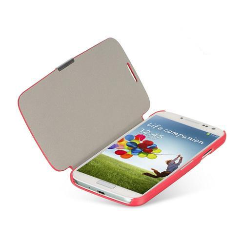 Hot Pink Diary Hard Cover Flip Case w/ Sleeper Function for Samsung Galaxy S4