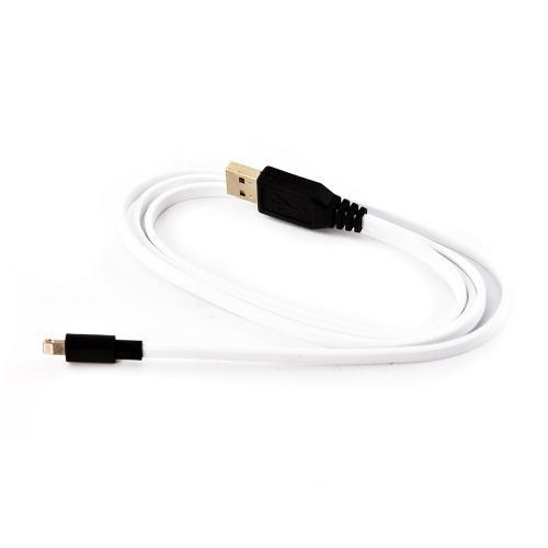 Ventev White MFI Certified 3.3 ft. Charge n Sync Lightning Compatible Cable w/ Tough Flat Tangle Free Cord