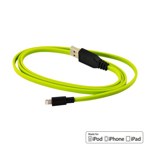 Ventev Lime Green MFI Certified 3.3 ft. Charge n' Sync Lightning Cable w/ Tough Flat Tangle Free Cord