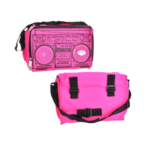 Original Fydelity Universal Le Boom Box Coolio Cooler Bag w/ Built-In Amplifier & Speakers (3.5mm), 91256 - Hot Neon Pink