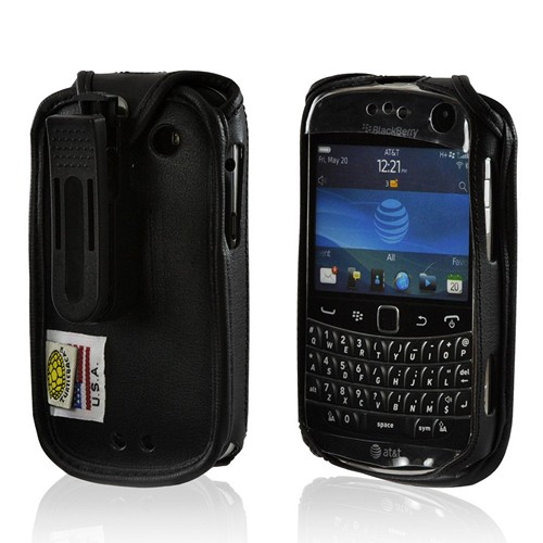 Black Turtleback Premium Leather Case w/ Swivel Belt Clip for Blackberry Bold 9900