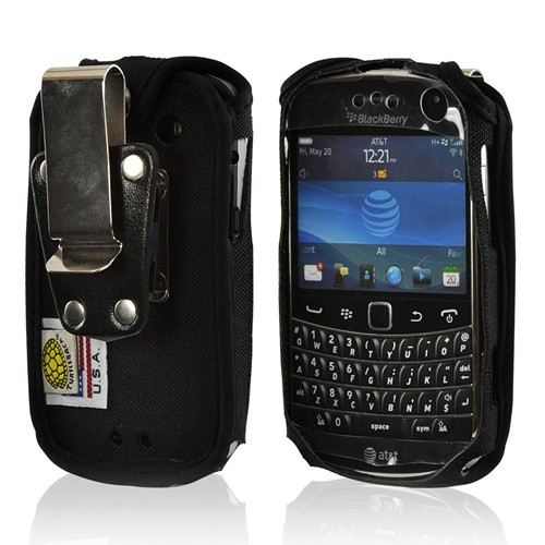 Black Turtleback Heavy Duty Ballistic Nylon Case w/ Steel Swivel Belt Clip for Blackberry Bold 9900