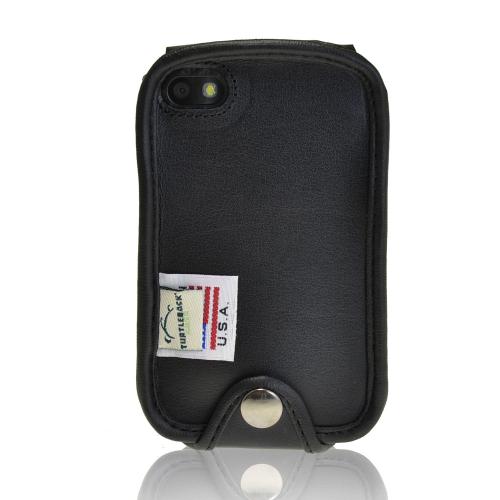 Black Turtleback Genuine Leather Pouch for Blackberry Q10