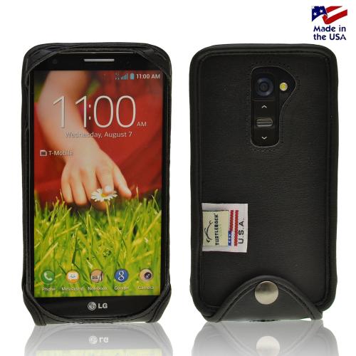 Black Turtleback Genuine Leather Pouch for LG G2