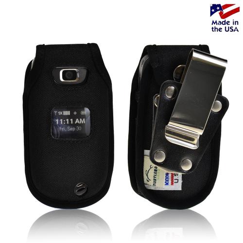 Black Turtleback Ballistic Nylon Pouch w/ Heavy Duty Steel Swivel Belt Clip for LG Revere 2